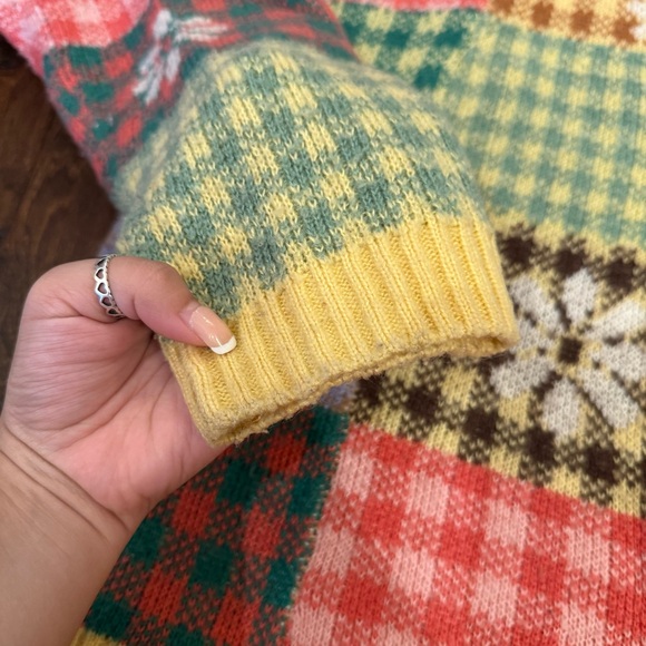 The Ragged Priest Dolly Knit Jacket size Small Multicolor Patchwork Indie Sleeze - Picture 6 of 11